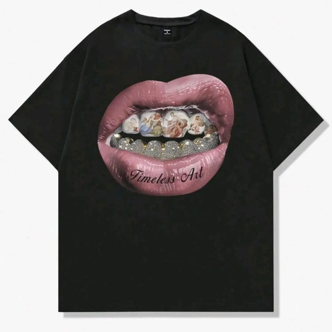Tshirt Lip print Black