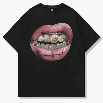 Tshirt Lip print Black
