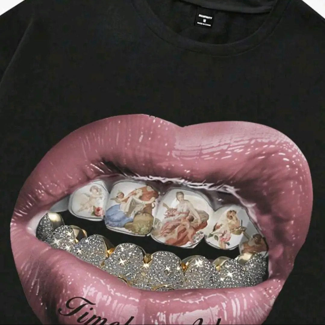 Tshirt Lip print Black