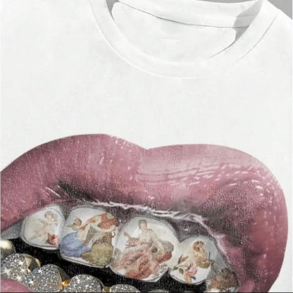 Tshirt Lip print White