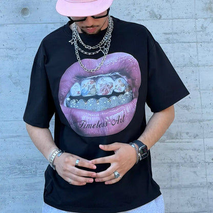 Tshirt Lip print Black